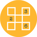  white grid on a yellow circle