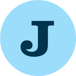 blue circle with the letter j