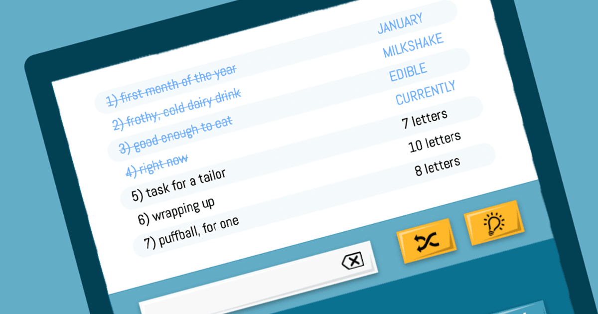 Play 7 Little Words A word scramble with crosswordstyle clues