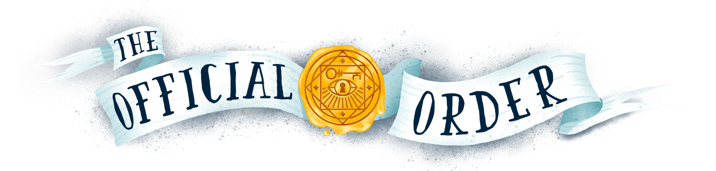 Puzzle Society gold stamp with banner saying "The Official Order" on it.
